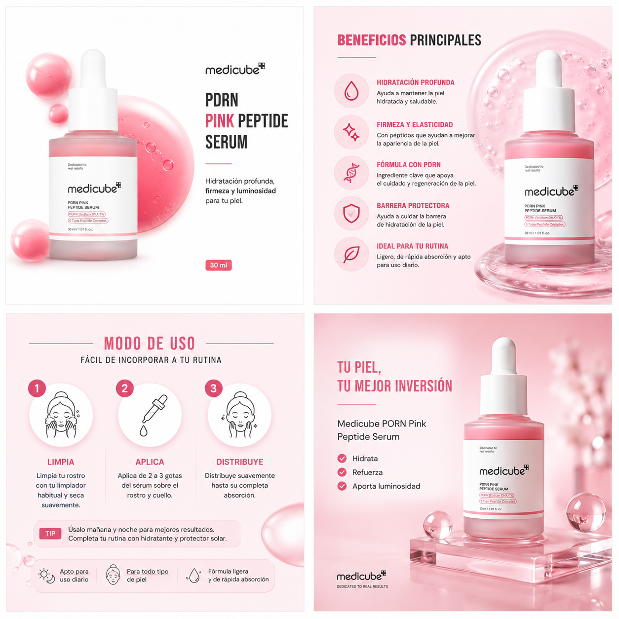 Medicube PDRN Pink Peptide Serum – Hidratación, Firmeza y Luminosidad