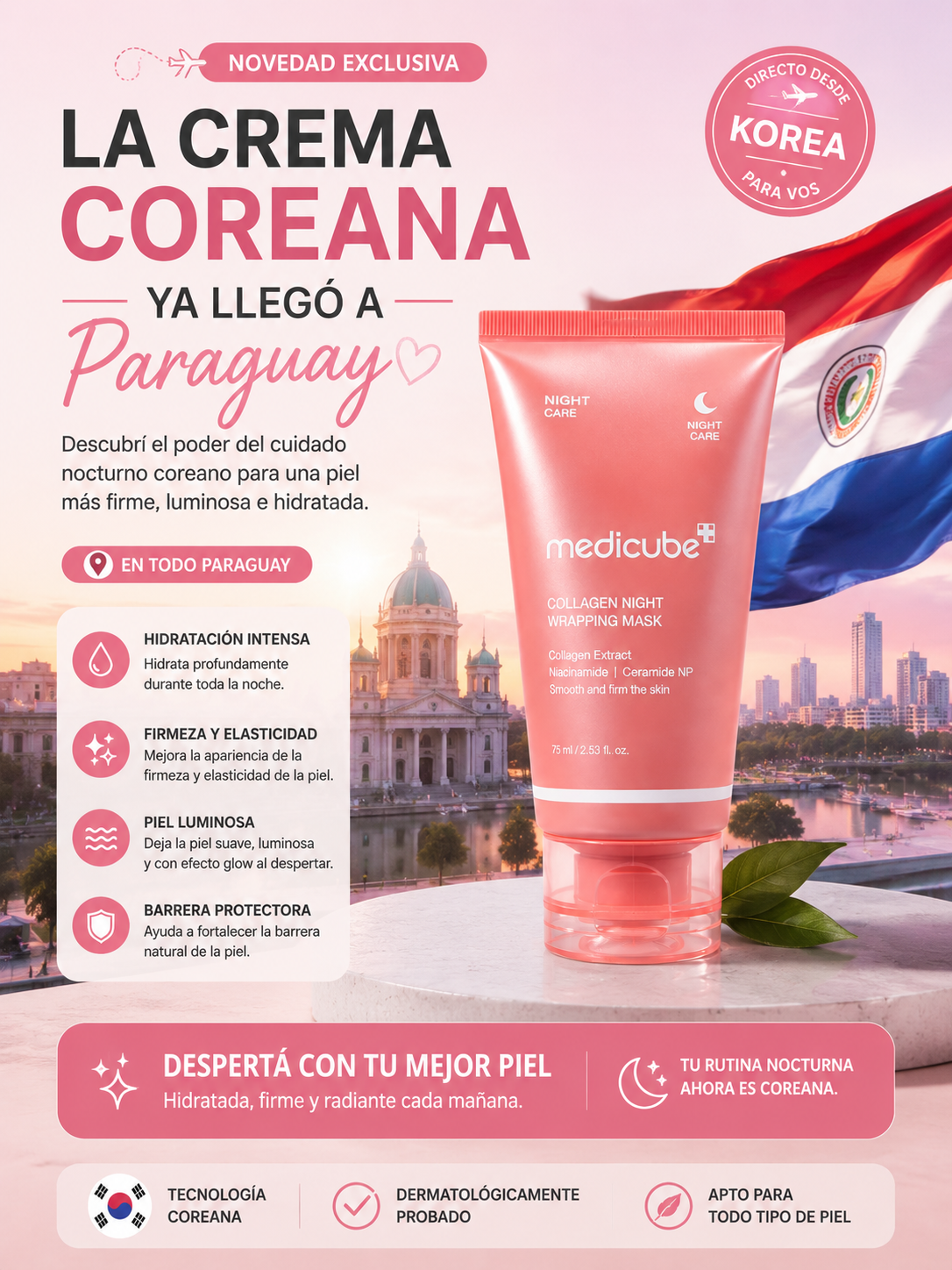 Medicube Collagen Night Wrapping Mask 75 ml – Mascarilla Nocturna de Colágeno